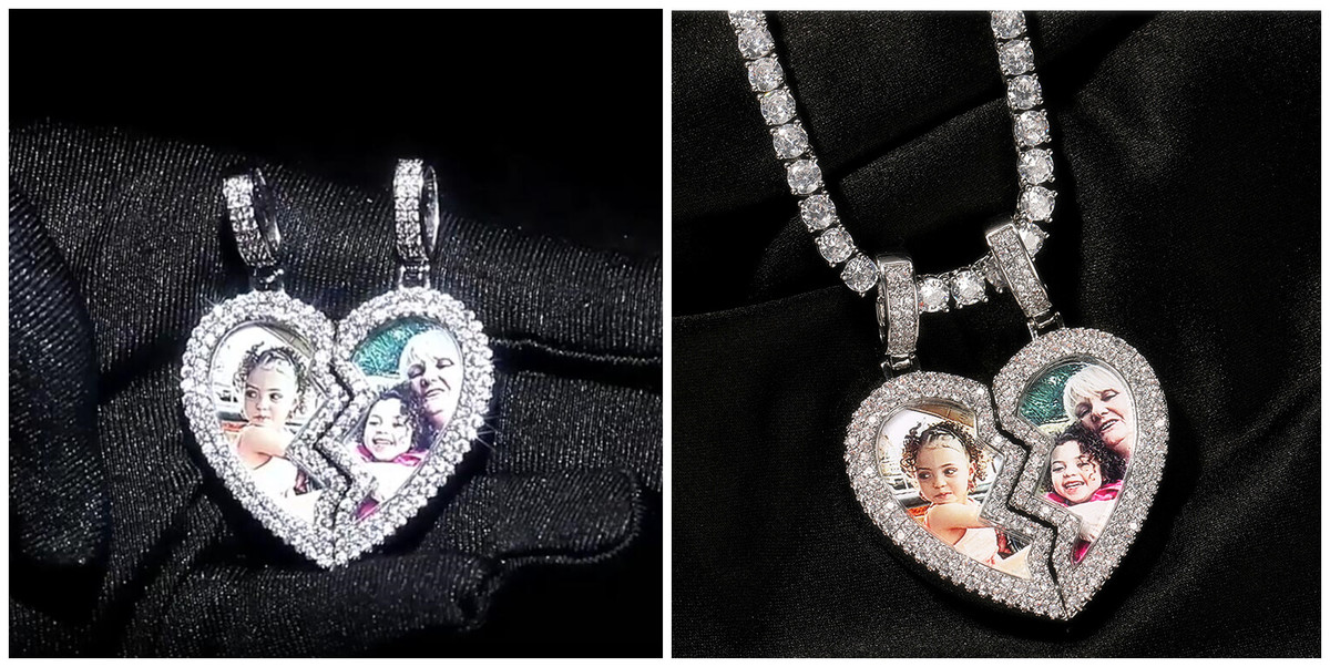 wholesale personalized photo heart pendant necklace personalized heart locket necklaces with picture bulk